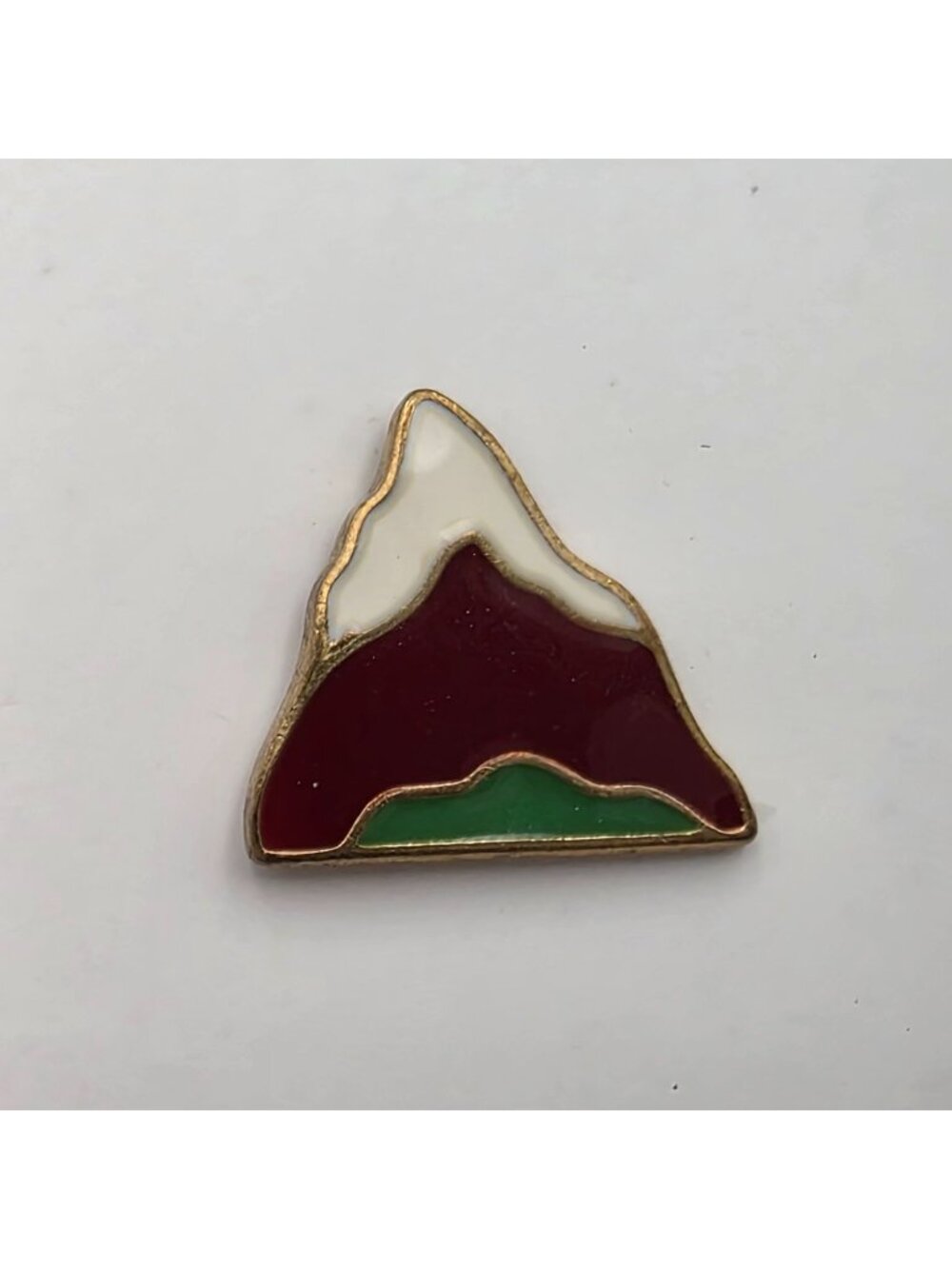 Mountain Peak Enamel Pin With Gold-Tone Backing And Clutch Closure
